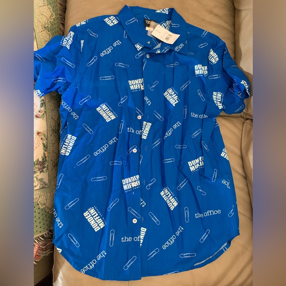 New the Office DUNDER MIFFLIN INC Paper Companyue SHIRT Men’s L Cotton